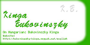 kinga bukovinszky business card